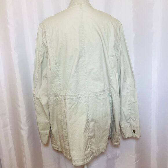 LL Bean Utility Chore Coat Jacket Womens 1X Natural Khaki Soft Lined - Picture 4 of 8